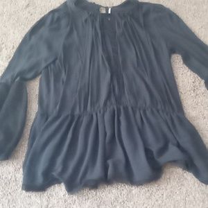 Free People sheer bell sleeve lace top M